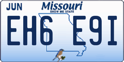 MO license plate EH6E9I
