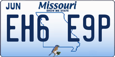 MO license plate EH6E9P