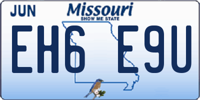 MO license plate EH6E9U