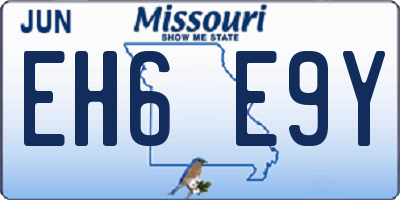 MO license plate EH6E9Y