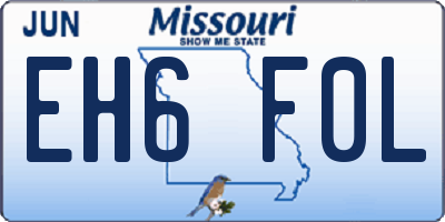 MO license plate EH6F0L