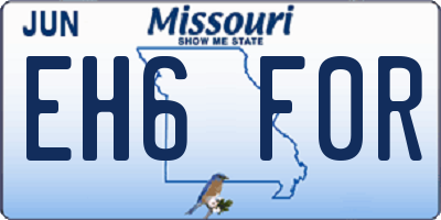 MO license plate EH6F0R