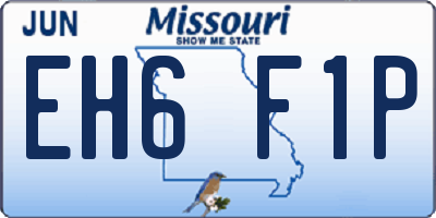 MO license plate EH6F1P
