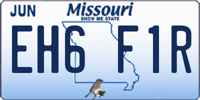 MO license plate EH6F1R