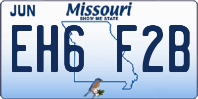 MO license plate EH6F2B