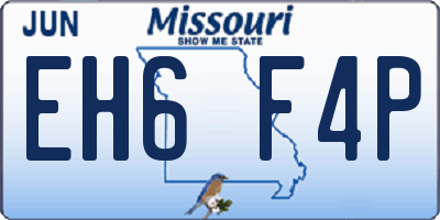 MO license plate EH6F4P