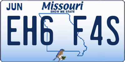 MO license plate EH6F4S