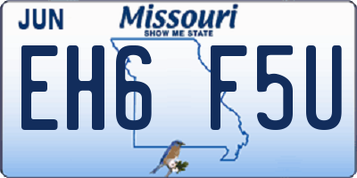 MO license plate EH6F5U