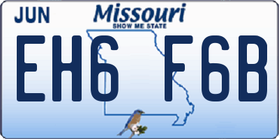 MO license plate EH6F6B
