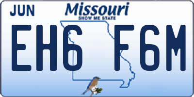MO license plate EH6F6M