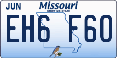 MO license plate EH6F6O