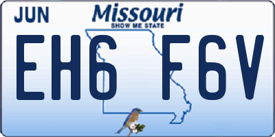 MO license plate EH6F6V