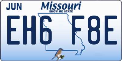 MO license plate EH6F8E