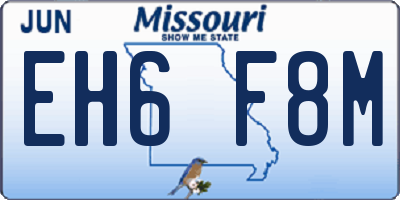 MO license plate EH6F8M