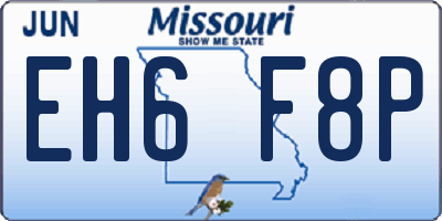 MO license plate EH6F8P