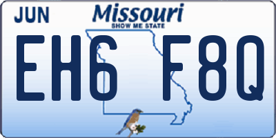 MO license plate EH6F8Q