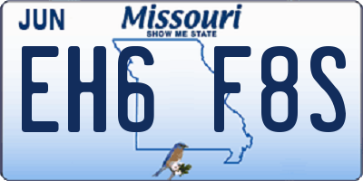 MO license plate EH6F8S