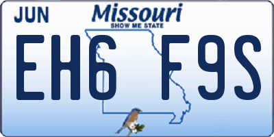 MO license plate EH6F9S
