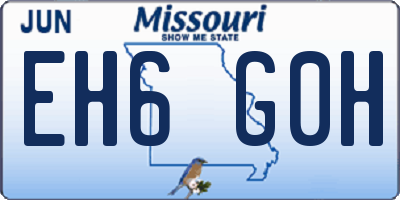 MO license plate EH6G0H