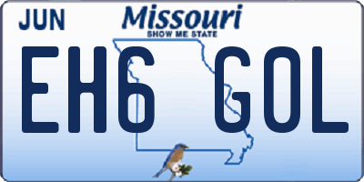MO license plate EH6G0L