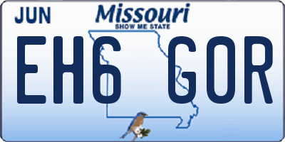 MO license plate EH6G0R