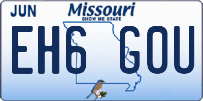 MO license plate EH6G0U