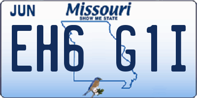 MO license plate EH6G1I