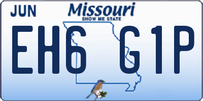 MO license plate EH6G1P
