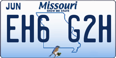 MO license plate EH6G2H