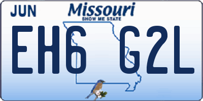 MO license plate EH6G2L