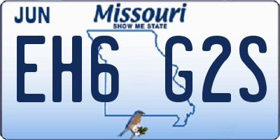 MO license plate EH6G2S