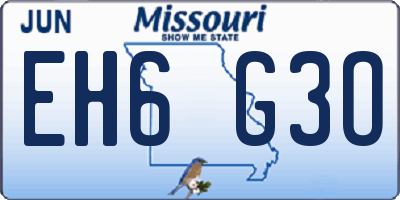 MO license plate EH6G3O