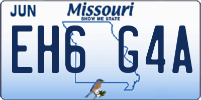 MO license plate EH6G4A