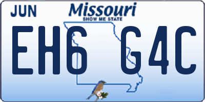 MO license plate EH6G4C