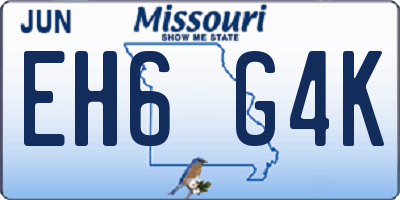 MO license plate EH6G4K