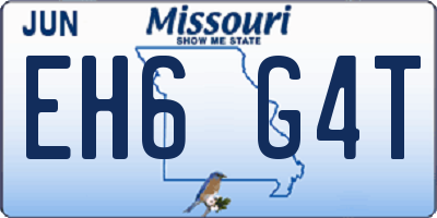 MO license plate EH6G4T