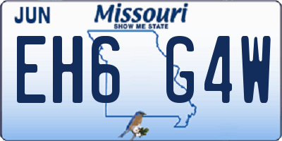 MO license plate EH6G4W