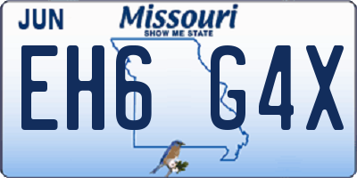 MO license plate EH6G4X