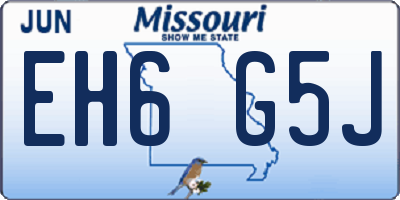 MO license plate EH6G5J