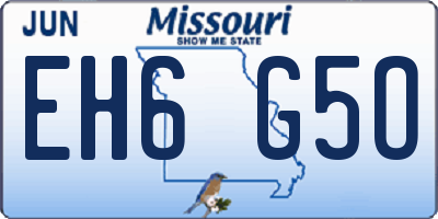 MO license plate EH6G5O