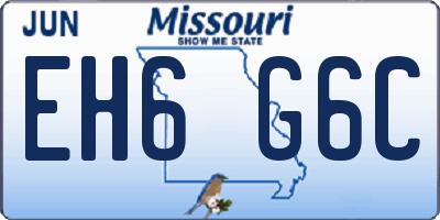 MO license plate EH6G6C