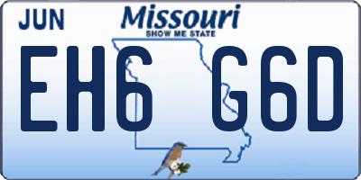 MO license plate EH6G6D