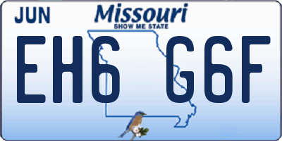 MO license plate EH6G6F