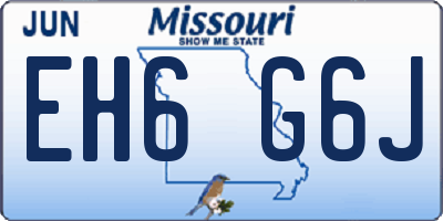MO license plate EH6G6J