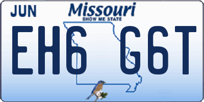 MO license plate EH6G6T