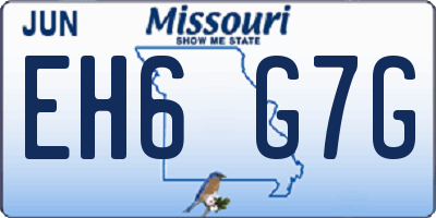 MO license plate EH6G7G