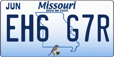 MO license plate EH6G7R