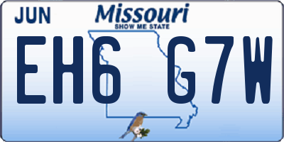 MO license plate EH6G7W