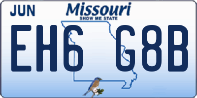 MO license plate EH6G8B