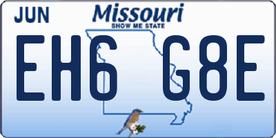 MO license plate EH6G8E